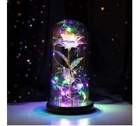 Lampe Fleur - La Belle et la Bête - Rose Éternelle - Lumières Colorées - Design Contemporain - 1W