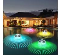 Lampe flottante piscine, changement couleur, LED solaire, capteur intelligent. Idéale pour piscines et baignoires（Lumière colorée）.