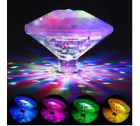 Lampe flottante piscine LED, Lumière de bain disco avec 7 modes multi couleur clignotant, Lumière sous-marine LED IP68 pour sal