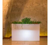 LAMPE FLOWERPOT RECTANGULAIRE LED BLANC CÂBLE ÉCLAIRAGE JARDIN BALCON PATIO