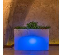 LAMPE FLOWERPOT RECTANGULAIRE LED BLEU CÂBLE ÉCLAIRAGE JARDIN BALCON PATIO