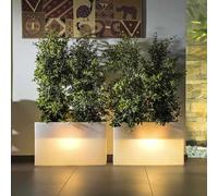LAMPE FLOWERPOT RECTANGULAIRE LED RGB BATTERIE SOLAIRE ÉCLAIRAGE JARDIN BALCON