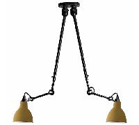 Lampe Gras N302 Plafonnier Double Mat Noir et Mat Jaune