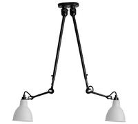 Lampe Gras N302 Plafonnier Double Mat Noir et Opale Polycarbonate
