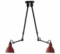 Lampe Gras N302 Plafonnier Double Mat Noir et Rouge Mat