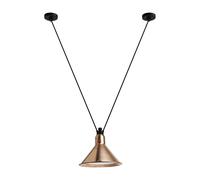 Lampe Gras N323 L Suspension Conique Cuivre Brut/ Blanc