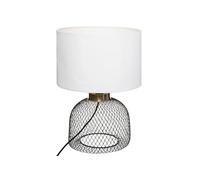 Atmosphera - Lampe à poser Emie - métal noir et abat-jour blanc - H 38 cm