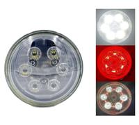 Lampe halogène à LED 2100 lm, 112 mm, 24 W, lumière blanche et rouge