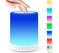 Lampe haut-parleur bluetooth,lampe de table de chevet de nuit de capteur tactile,lanterne de camping portative à lumière changeante et couleurs G