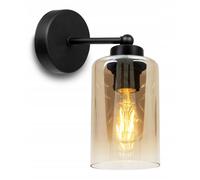 Lampe HELLA 2322/K - Light-Home - Abat-jour Verre - Noir - Miel/Or/Graphite
