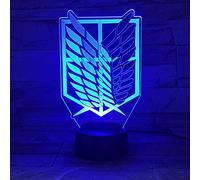 Lampe Illusion 3D Led veilleuse Anime attaque sur Titan Logo enfants enfants garçons cadeau Manga japonais Anime chambre lampe de bureau Shingeki No Kyojin