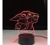 lampe illusion d'optique Star Wars Baby Yoda Meme Figure Convient aux enfants, famille, amis, anniversaire, Saint Valentin, cadeaux de Noël -16_color_with_remote