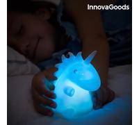InnovaGoods - Lampe LED Licorne Multicolore, Veilleuse Sécurisée Enfant, Ne Chauffe Pas, Légère et Maniable, Design Moderne, Blanc, Caoutchouc, Unitalla