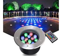 Lampe Jardin Enterré - Spot Encastrable Exterieur, Lampe Enterrée Exterieur RGB Avec Télécommande Couleur Spot LED Encastrable IP67 Étanche Éclairage Paysager Pour Jardin, Parc, Pelouse(220V-RGB,9W)