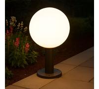 Borne de jardin éclairage extérieur extérieur E27 lampe d'extérieur lampadaire, boule de verre aluminium, opale, 1x douille E27, DxH 25x38 cm