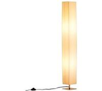 HOMCOM Lampe lampadaire colonne sur pied decoration salon moderne lumière tamisée 40 W 14L x 14l x 120H cm inox blanc