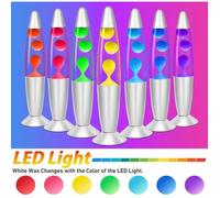 Lampe Lave LED Multicolore - Lampe à Lave LED à Mouvement liquide de Cire - Lampe Magma, Lampe Lave Fusée - Verre Robuste