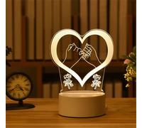 Lampe LED 3D en acrylique Love Romantique pour la maison, veilleuse pour enfants, lampe de table, décor de fête d'anniversaire-19
