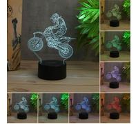Lampe LED 3D - TEMPSA - Motocross - 7 Couleurs - Tactile - USB Rechargeable