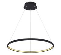 Lampe LED à suspendre de table à manger Ring noir Lampe LED à suspendre de salle à manger, 1x 29W 1400lm 3000K, DxH 60x120 cm