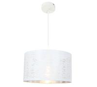Lampe LED à suspendre Lampe à abat-jour Lampe de salon en blanc, métal chromé, ronde, 1x 9W 810Lm blanc chaud, DxH 38x120 cm