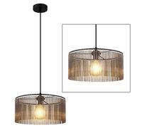 Lampe LED à suspendre Lampe de salle à manger fumée, noire, métal décor acrylique, 7W 806lm blanc chaud, DxH 35x135 cm