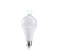 Lampe LED B22 E27 à capteur de mouvement PIR, ampoule intelligente de 12W 15W 18W, 220V, du crépuscule à l'aube, veilleuse pour escaliers, porche et Garage (E27 12W, Blanc chaud)
