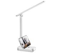 Lampe LED Bureau Pliable Rechargeable Tactile avec Support Intégré MAXEXCELL Blanc