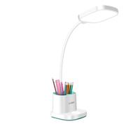 Lampe LED de Bureau Flexible avec Pot à Crayons Fonction PowerBank MAXEXCELL Blanc