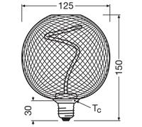 Lampe LED décorative à filament spiralé, globe 125 4058075840201