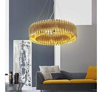 Lampe LED Durable Ronde Or Mode Personnalité Lustre Nordique Moderne Hôtel Restaurant Salon Salle à Manger Chambre Lumière Chaude Diamètre 60 cm Alliage D'aluminium Confortable