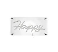 Lampe led effet neon décorative acrylique happy bleu avec port USB - -