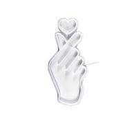 Lampe led effet néon mural coeur sur la main avec port USB - -