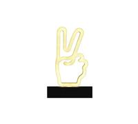 HOME DECO FACTORY - LA0074 Lampe LED Effet Néon Peace à Piles - Design Moderne Épuré - Éclairage Doux Apaisant - Chambre ou Salon - Taille Standard - Blanc