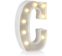 Lampe LED en forme de lettre de l'alphabet et chiffres pour décoration de maison, fête d'anniversaire, événement, veilleuse, 22 cm (C)
