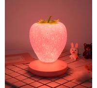 Lampe Led En Silicone À Économie D'énergie Pour Enfants, Avec Veilleuse Amusante En Forme De Fraise, Chargeur Usb, Interrupteur Tactile
