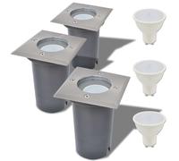 vidaXL Lampe LED Encastrable au Sol d'Extérieur Jardin 3 Pièces Carré 42413