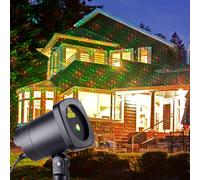 Lampe LED enfichable éclairage extérieur jardin éclairage décoratif laser rotatif, effets de lumière rouge/vert, 6 watt, LxlxH 10,5x8,4x15 cm