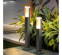 Lampe LED extérieure 6W noire chaude ZTWLEED 3000K IP65 40 cm 2 pièces.