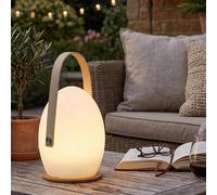Lampe LED extérieure sans fil ovale multicolore avec anse bambou FARO