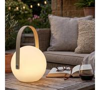 Lampe LED extérieure sans fil ronde multicolore avec anse bambou ATOM