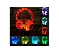 Lampe LED Forme Casque Audio Luminaire Illusion 3D 7 Couleurs Tactile