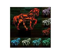Lampe LED Forme Cheval Luminaire Illusion 3D 7 Couleurs Tactile