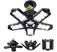 Lampe LED garage - 12000 lumens Panneaux réglables 360° - Atelier et garage - Douille E26 E27