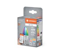 LEDVANCE SMART+ MATT LED lampe, compatible avec Google, Alexa, Apple, White Frost Optics, 4.9W, 470LM, E14, Color Light & White Light, avec Vocal Control, jusqu'à 20 000 HRs, 1-Pack
