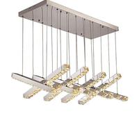 Lampe LED Lustre Lustre en Cristal Télécommande Lampe à Suspension LED sans électrode 9 Lustre en Cristal 3 Couleurs Lampe de Plafond à intensité Variable Lampe de Plafond télécommandée réglable