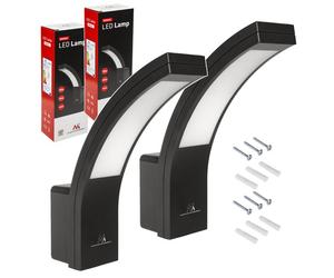 Lampe LED Maclean MCE343 B - Lot de 2 lampes d'extérieur - Applique murale d'extérieur - 10 W IP54 - Noir, blanc naturel (4000 K)