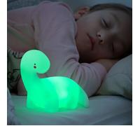 InnovaGoods - Lampe LED Dinosaure Lightosaurus Multicolore, Veilleuse Enfant Sécurisée, Décorative, Portable, RGB, Légère, Compacte, Inclut 3 Piles LR44, Blanc, Vinyle