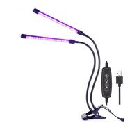 Lampe LED plantes 2 bras flexibles