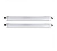 Lampe LED pour baignoire, lampe d'entrée, lampe de garage, lampe pour pièce humide, plafonnier, protection contre les jets d'eau, 48 W 5760 lm 6500 K blanc froid, L 150 cm, lot de 2